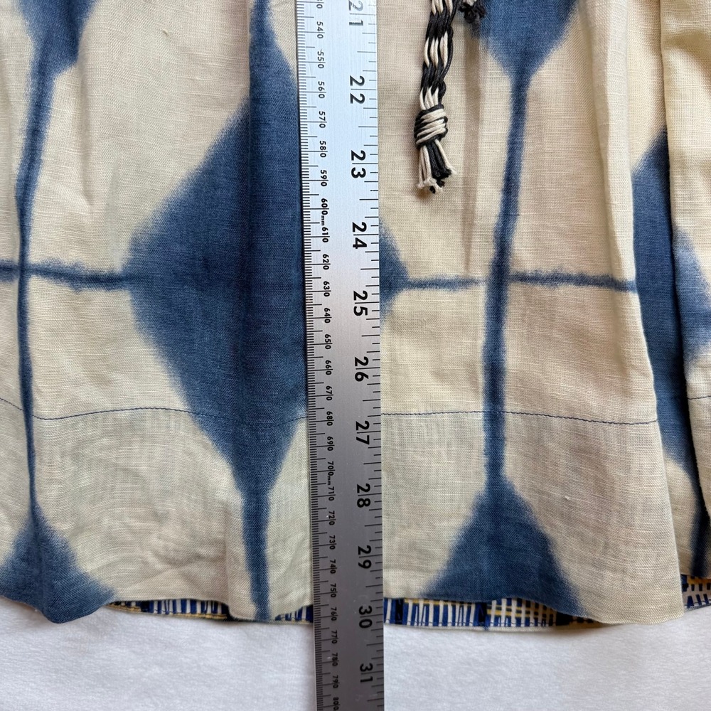 Anthropologie Maeve Halter Midi Dress Blue White Tie Dye Diamond Mixed Print - Picture 12 of 16
